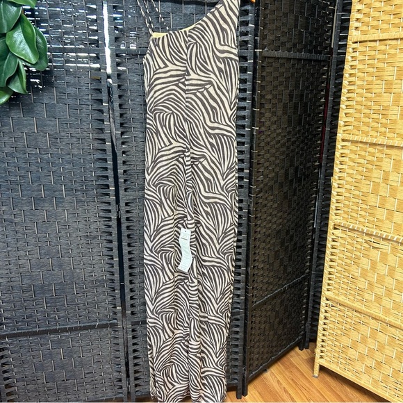 Cache vintage maxi dress khaki metallic size 10 lined deadstock medium - Picture 11 of 11